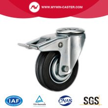 Abgebremster Bolt Hole Swivel Medium Duty Rubber Caster